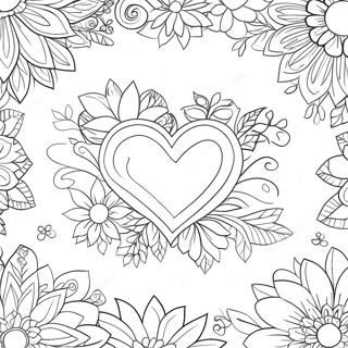 Pagina Para Colorear De Corazones Y Flores 3569-2900