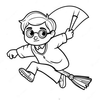 Pagina Para Colorear De Harry Potter Volando En Una Escoba 35704-29697