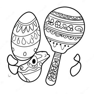 Pagina Para Colorear Maracas Coloridas En Una Fiesta 35714-29708