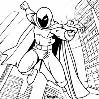 Pagina Para Colorear De Moon Knight En Accion 35884-29841