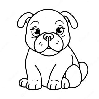 Pagina Para Colorear De Un Lindo Cachorro Bulldog 3590-2917