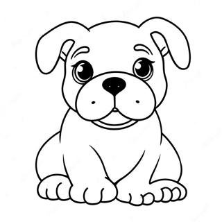 Pagina Para Colorear De Un Lindo Cachorro Bulldog 3590-2918