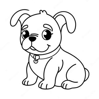 Pagina Para Colorear De Un Lindo Cachorro Bulldog 3590-2919