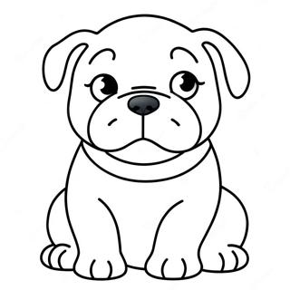 Pagina Para Colorear De Un Lindo Cachorro Bulldog 3590-2920