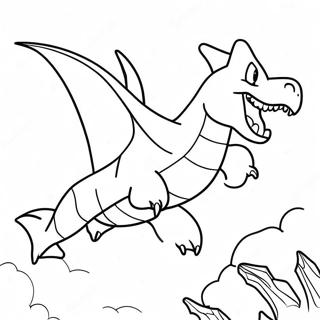 Pagina Para Colorear De Garchomp Volando En El Cielo 35924-29875