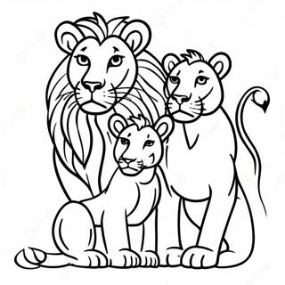 Pagina Para Colorear De La Familia De Leones 36003-30030