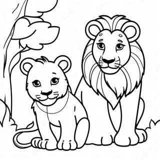 Pagina Para Colorear De La Familia De Leones 36003-30032