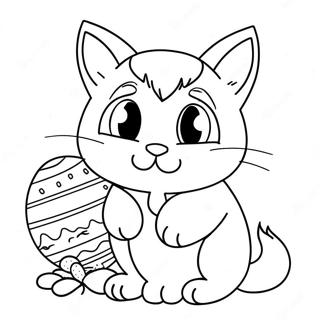 Gato De Pascua Páginas Para Colorear