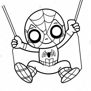 Pagina Para Colorear De Chibi Spider Man Balanceandose 36084-30101