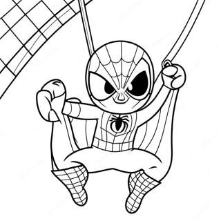 Pagina Para Colorear De Chibi Spider Man Balanceandose 36084-30103