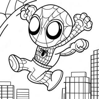 Pagina Para Colorear De Chibi Spider Man Balanceandose 36084-30104