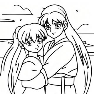 Pagina Para Colorear De La Aventura De Inuyasha Y Kagome 36124-30129