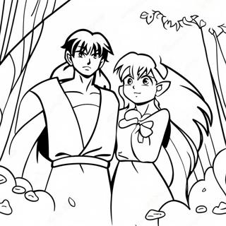 Pagina Para Colorear De La Aventura De Inuyasha Y Kagome 36124-30131