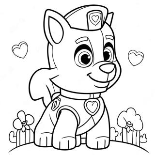 San Valentín De Paw Patrol Páginas Para Colorear