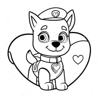 Pagina Para Colorear Encantadores Corazones De Paw Patrol 36204-30194