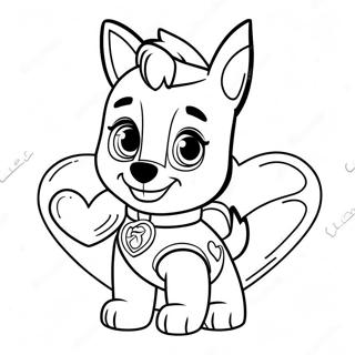 Pagina Para Colorear Encantadores Corazones De Paw Patrol 36204-30196