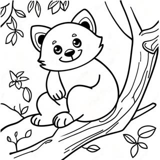 Pagina Para Colorear De Panda Rojo En Un Arbol 3620-2941