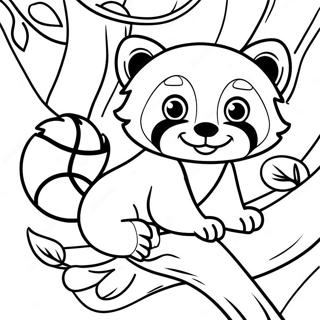 Pagina Para Colorear De Panda Rojo En Un Arbol 3620-2942