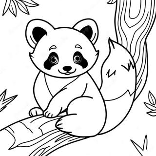 Pagina Para Colorear De Panda Rojo En Un Arbol 3620-2944