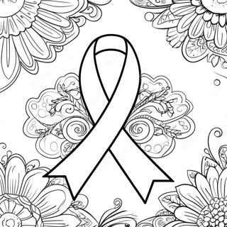 Pagina Para Colorear Del Diseno Colorido Del Lazo De Cancer 36274-30258