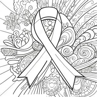 Pagina Para Colorear Del Diseno Colorido Del Lazo De Cancer 36274-30259