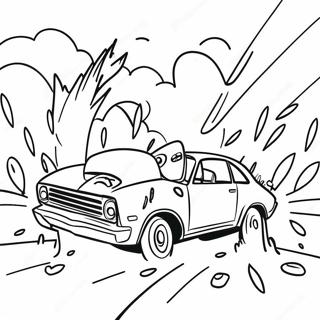 Pagina Para Colorear De Escena De Accidente De Coche 36333-30299