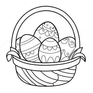 Pagina Para Colorear De Huevos De Pascua Coloridos En Una Cesta 36344-30311