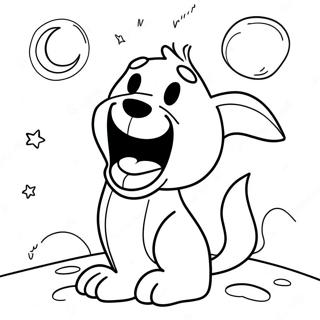 Pagina Para Colorear De Un Perro De Dibujos Animados Feroz Aullando A La Luna 36425-30374