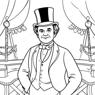 Pagina Para Colorear De Pt Barnum En Un Disfraz Colorido 36465-30403