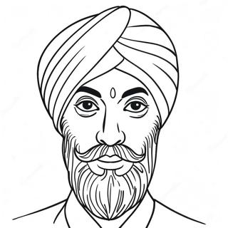 Pagina Para Colorear De Turbante Sikh Colorido 36495-30425