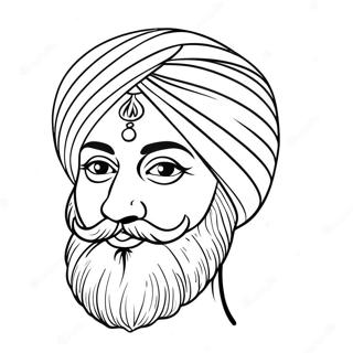 Pagina Para Colorear De Turbante Sikh Colorido 36495-30426