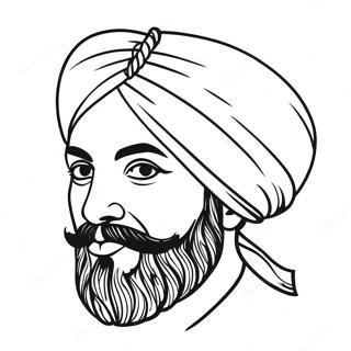 Pagina Para Colorear De Turbante Sikh Colorido 36495-30427