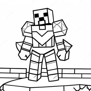 Armadura De Diamante Minecraft Steve Páginas Para Colorear