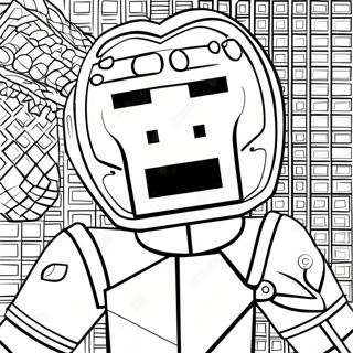 Pagina Para Colorear De Steve De Minecraft Con Armadura De Diamante 36674-30563