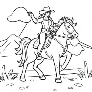 Pagina Para Colorear De Vaquera Montando Un Caballo 3689-2996