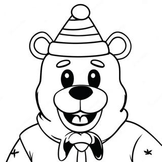 Pagina Para Colorear De Freddy Fazbear Con Gorro De Santa 36916-30746