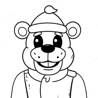 Pagina Para Colorear De Freddy Fazbear Con Gorro De Santa 36916-30747