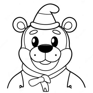 Pagina Para Colorear De Freddy Fazbear Con Gorro De Santa 36916-30748