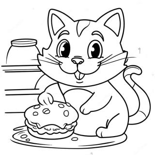 Pagina Para Colorear Del Gato De Cheshire Horneando Galletas 36946-30773