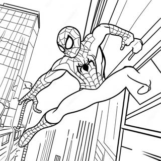 Pagina Para Colorear De Spiderman Balanceandose Por La Ciudad 37016-30829