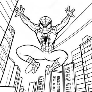 Pagina Para Colorear De Spiderman Balanceandose Por La Ciudad 37016-30830