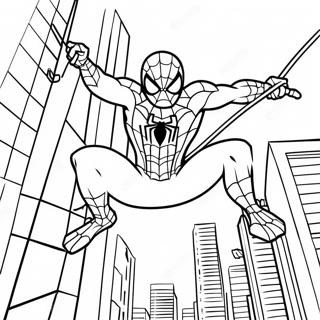 Pagina Para Colorear De Spiderman Balanceandose Por La Ciudad 37016-30832