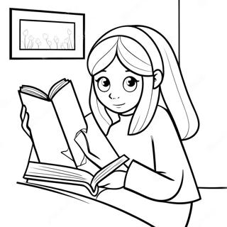 Pagina Para Colorear De Monika Leyendo Un Libro 37026-30839