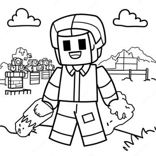 Pagina Para Colorear De Aldeano Agricultor De Minecraft 37086-30887