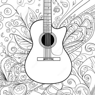 Pagina Para Colorear De Guitarra Colorida 3710-3013