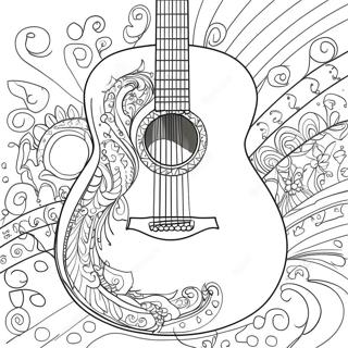 Pagina Para Colorear De Guitarra Colorida 3710-3014