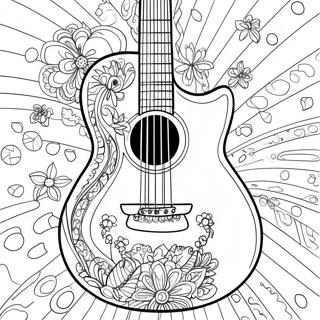 Pagina Para Colorear De Guitarra Colorida 3710-3015