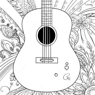 Pagina Para Colorear De Guitarra Colorida 3710-3016