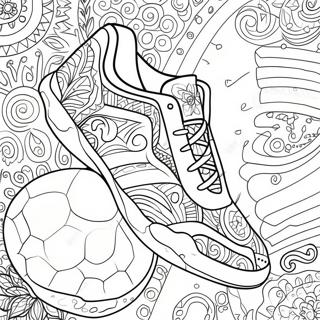 Pagina Para Colorear De Zapato De Futbol Colorido Con Patrones 37116-30909