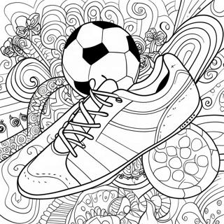 Pagina Para Colorear De Zapato De Futbol Colorido Con Patrones 37116-30910